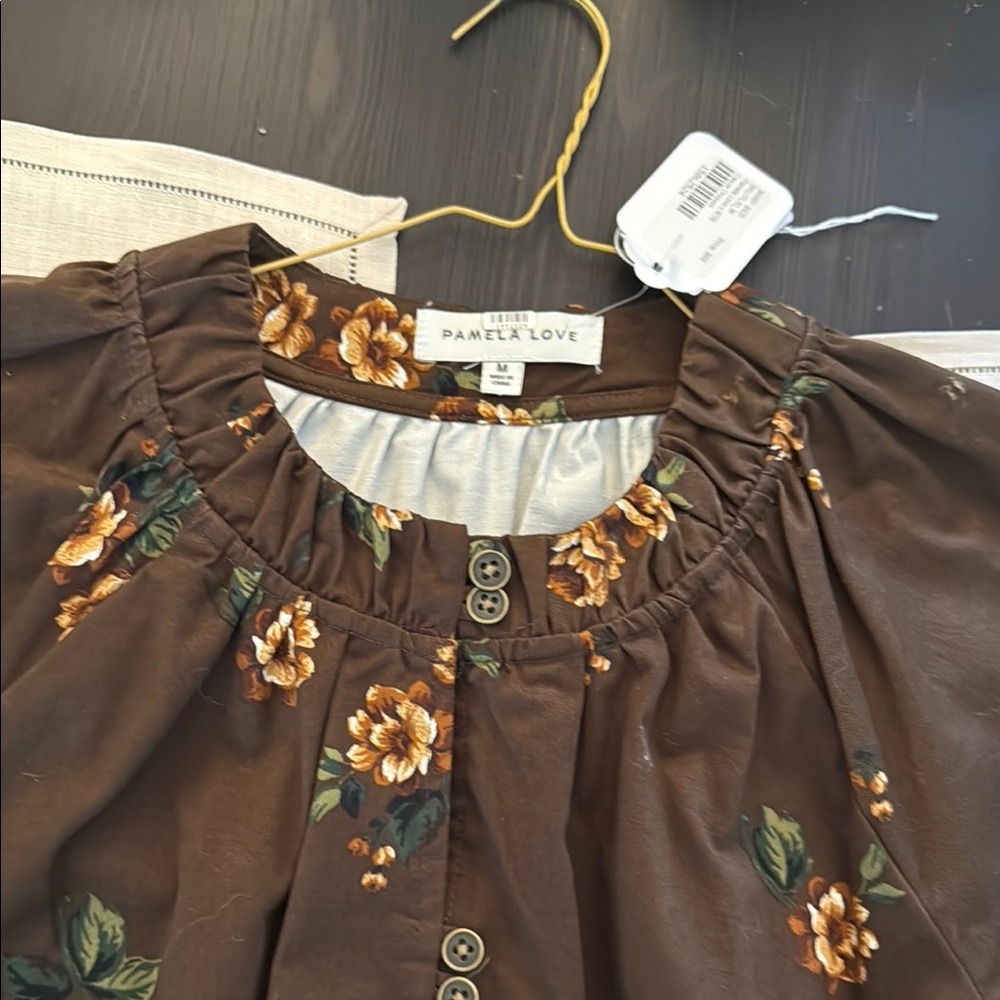 Pamela Love Brown Bishop Sleeve Sundress